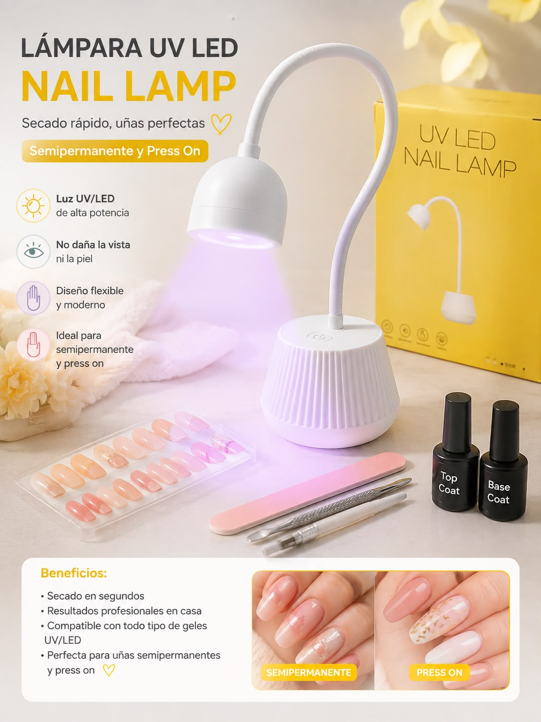 LAMPARA PRESS ON DE MESA FLOR