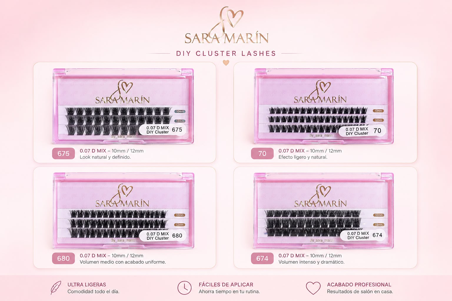 SARA MARIN PESTAÑAS CLOUSTER 70 -680 -675 -674