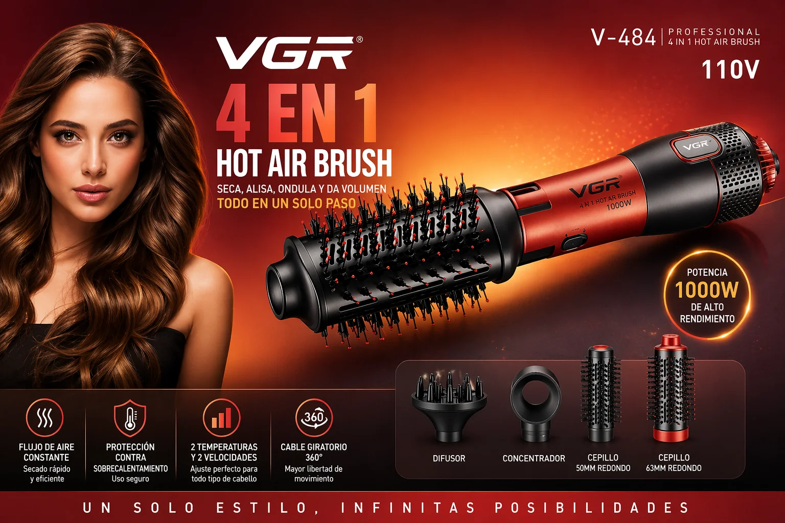 VGR CEPILLO SECADOR 4 EN 1
