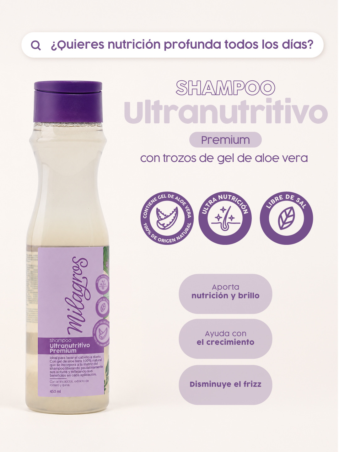 MILAGROS SHAMPO ULTRANUTRITIVO PREMIUMM