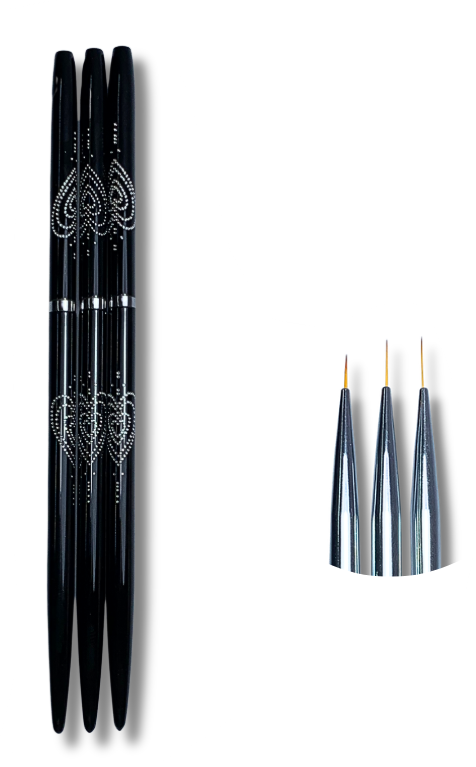 BEUTY ARTIST PINCEL DECORATIVO LUJO NEGRO Y ROSA X 3
