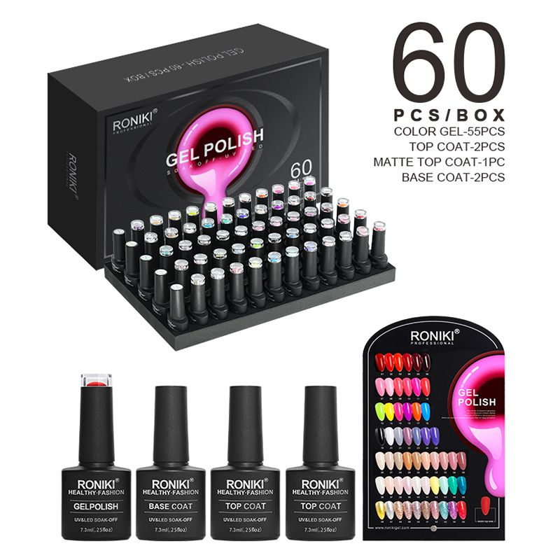 RONIKI UÑAS PRESS ON X 60 PAQ COMPLETO