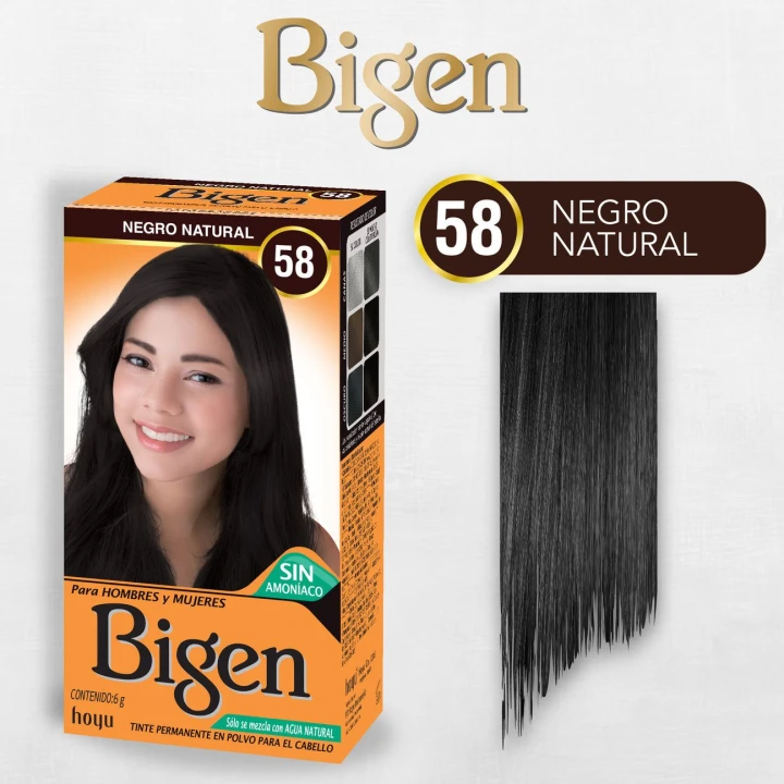 BIGEN TINTE EN POLVO 58 NEGRO NATURAL 6GR