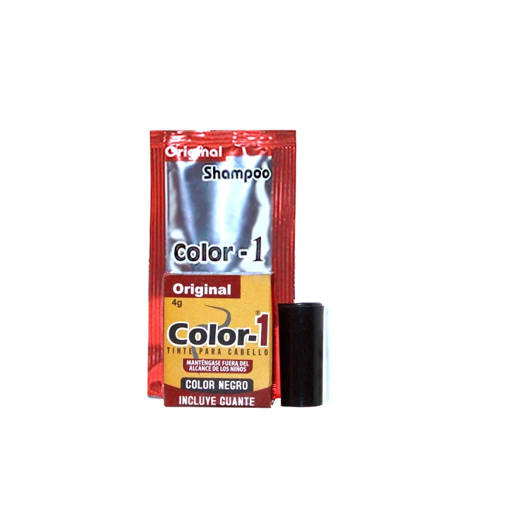 COLOR 1 TINTE PARA EL CABELLO PASTILLAS  1 NEGRO X 4 G
