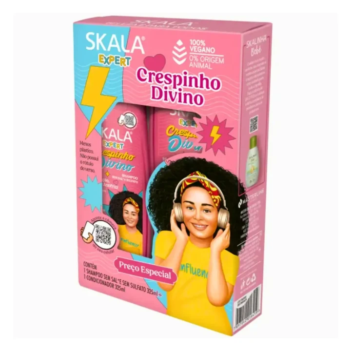 SKALA KIT SHAMPOO+ACONDICIONADOR KIDS CRSPINHO DIVINO  325ML