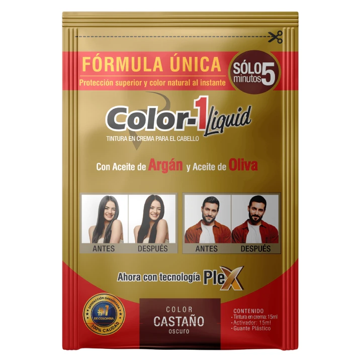 COLOR 1 SHAMPOO CASTAÑO OSCURO SOBRES