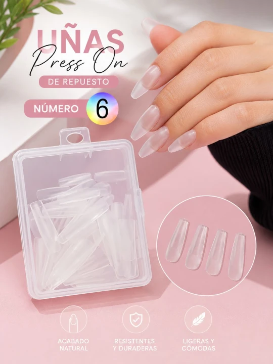 SAS UÑAS PRESS ON REPUESTO POR NUMERO CAJA X 50 UNID COFFIN