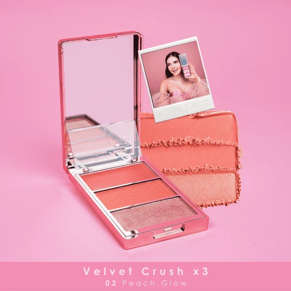 BLOOMSHELL VELVET RUBOR X3 PEACH GLOW