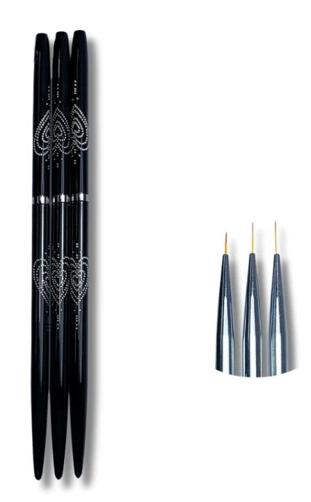 BEUTY ARTIST PINCEL DECORATIVO LUJO NEGRO Y ROSA X 3