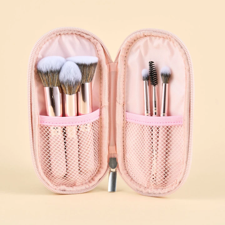 ATENEA KIT DE BROCHAS DE MAQUILLAJE PINK TRAVEL X 6 KITAT7